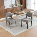 Accent Chairs Set of 2, Velvet Chairs with Solid Woood, Upholstered Dining Chairs for Living Room, Kitchen, Bedroom, Beauty Room,Dining room- Grey