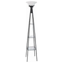 Gianni 70-inch 3-shelf Frosted Torchiere Floor Lamp Black