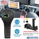 Car Hook Car Seat Back Hook Car Headrest Hook Hanger with Phone Mount Holder Lock Phone Bracket