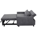 57.48" Pull-out Sofa Bed Convertible Couch 2 Seat Loveseat Sofa Modern Sleeper Sofa with Two Throw Pillows and USB Ports for Living Room, Dark Grey
