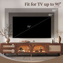 TV Stand With App-Controlled LED Lights, 2 Drawers & Door Storage by HouseOfZazla