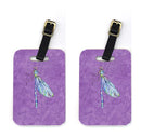 Dragonfly on Purple Luggage Tag