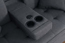 Cody II - Convertible Sleeper Loveseat With Cup Holder, Charging Ports and Pocket - Dark Gray by HouseOfZazla