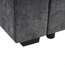 Modern L Shaped Sectional Sofa With Upholstery And Wooden Storage by HouseOfZazla