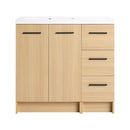 Wall Mounted Floating Bathroom Vanity With Sink, Door & Drawers Modular Cabinet