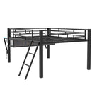 Gaming - Full Size Loft Bed With Desk, LED - Black