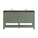 James Martin Breckenridge 60" Double Bathroom Vanity, Smokey Celadon