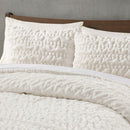 Full/Queen Ruched Fur Down Alternative Comforter Set