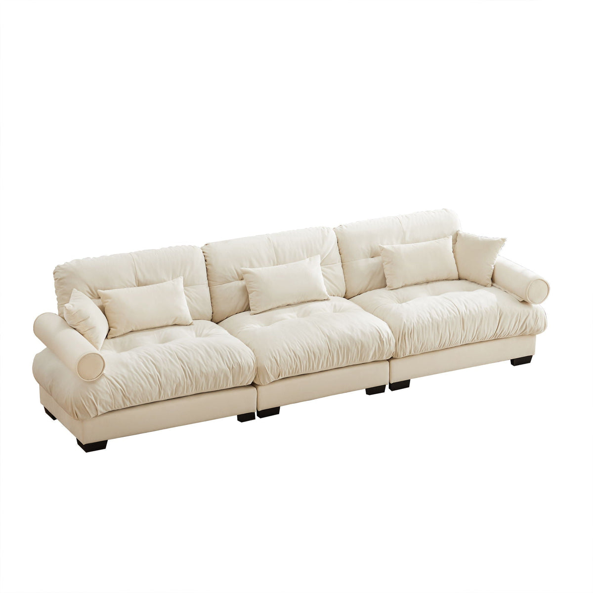 Modern Oversize Sofa With Cloud Like Comfort, Featuring Waist And Throw Pillows, photo 7 of 28
