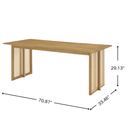 5-Piece Rubber Wood Indoor Dining Set With Rattan & Chairs