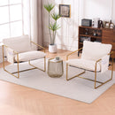 Upholstered Hanging Armchair With Arm Pocketsmetal Frame (Set of 2), Plated Craftsmanship, Crushed Foam Cushions And Skin-Friendly Woven Fabric For Living Room And Bedroom by HouseOfZazla