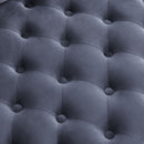 Modern Upholstered Swivel Chair With Button Tufted Design And Movable Wheels by HouseOfZazla