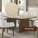 Kasha - Dining Table With Marble Top Top - Vintage Oak by Unique Piece Furniture