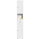 Tall Narrow Bathroom Cabinet With 5-Tier Storage, Adjustable Shelves, Freestanding - White by HouseOfZazla