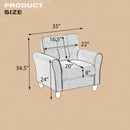 35" Modern Living Room Armchair Linen Upholstered Couch Furniture for Home or Office, Light Grey,(1-Seat,)