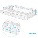 Twin Size Platform Storage Bed With 3 Drawers - White by HouseOfZazla