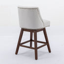 Counter Height Swivel Barstools, 26'' H Seat Height Upholstered Bar Stools (Set of 2), Fabric by HouseOfZazla