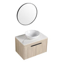 30" Modern Design Float Bathroom Vanity With Ceramic Basin Set, Wall Mounted White Oak Vanity With Soft Close Door, KD-PackingD-Packing Pieces