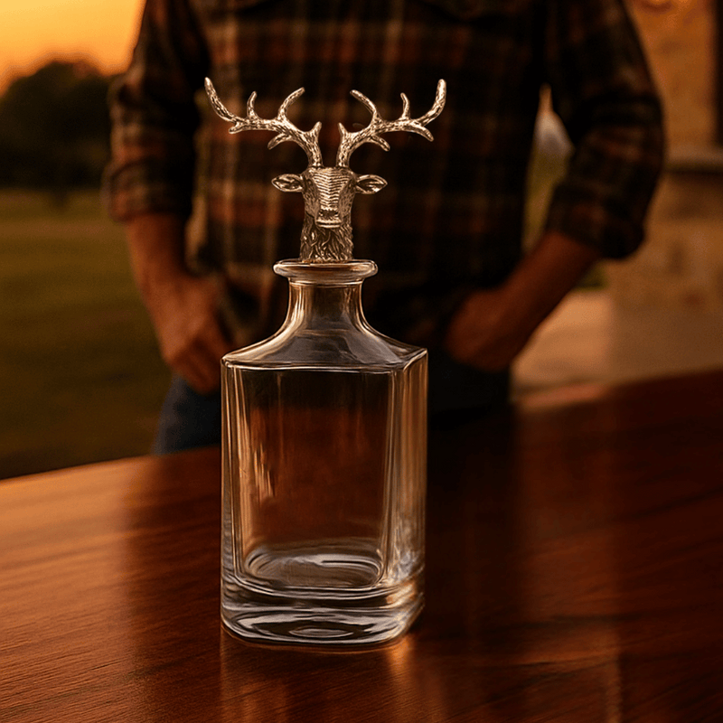 Gold Stag Deer Decanter
