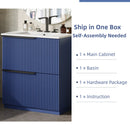 Fluted Bathroom Vanity With Ceramic Sink, Freestanding Cabinet by HouseOfZazla
