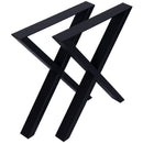 X Table Legs 28X 24", Wide Metal Table Legs, Heavy Duty Steel Desk Legs Table Leg Dining Table Legs Coffee Desk Leg (Set of 2) - Black by HouseOfZazla