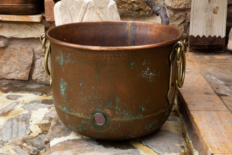 Decorative Copper Garden Hose Pot