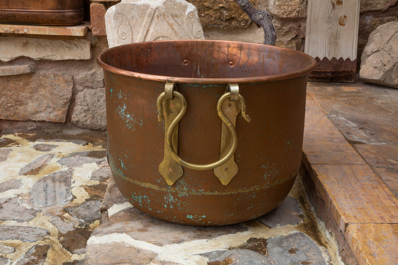 Decorative Copper Garden Hose Pot