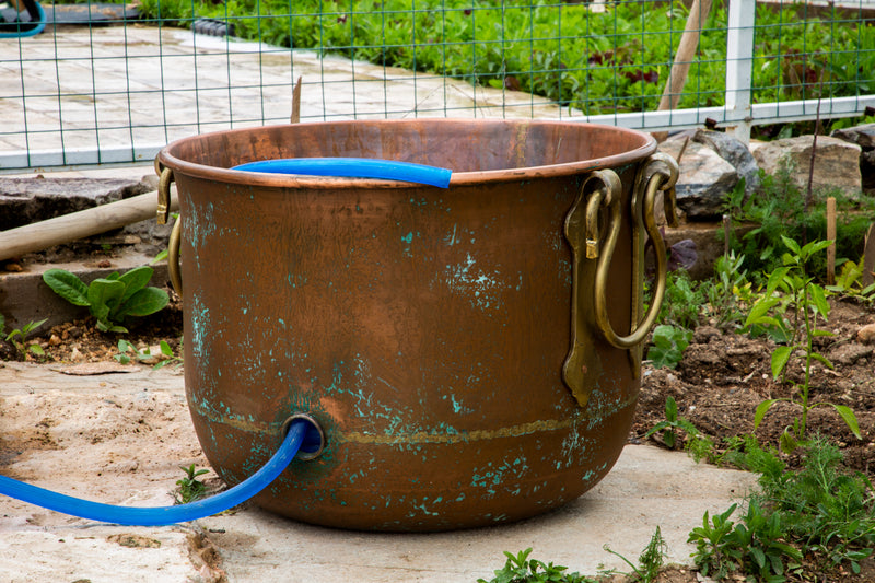 Decorative Copper Garden Hose Pot