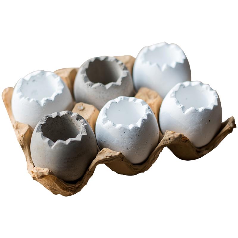 Decorative Eggshell Style Cement Planter