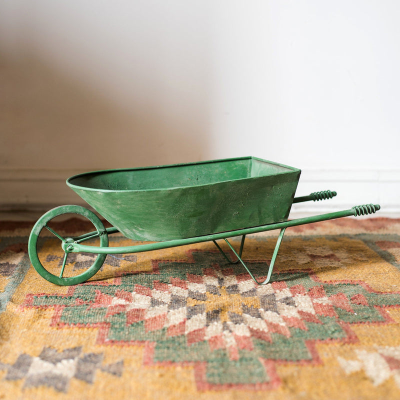 Decorative Planter Cart Green Metal Cart Planter