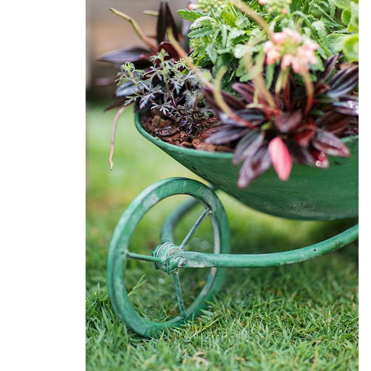 Decorative Planter Cart Green Metal Cart Planter