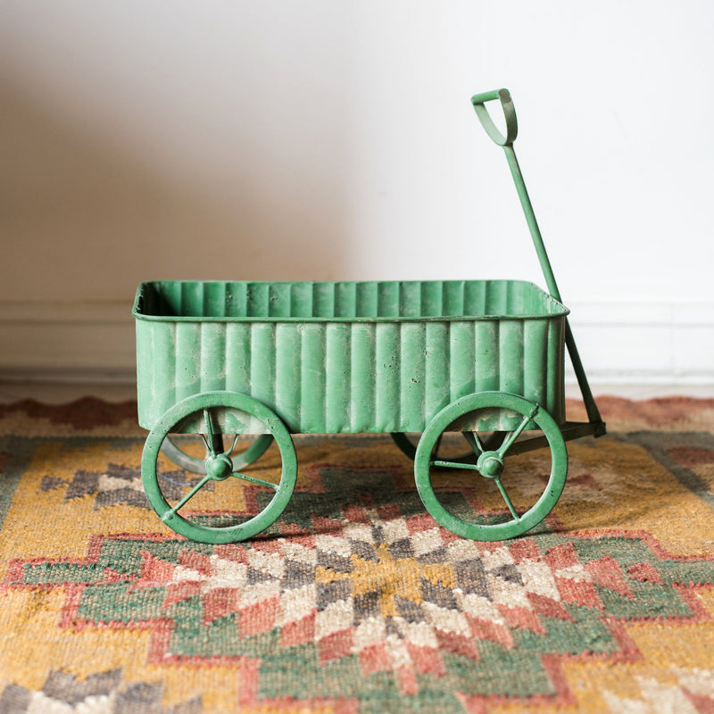 Decorative Planter Cart Green Metal Cart Planter