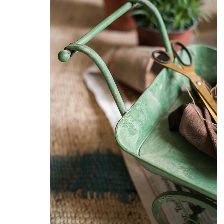 Decorative Planter Cart Green Metal Cart Planter