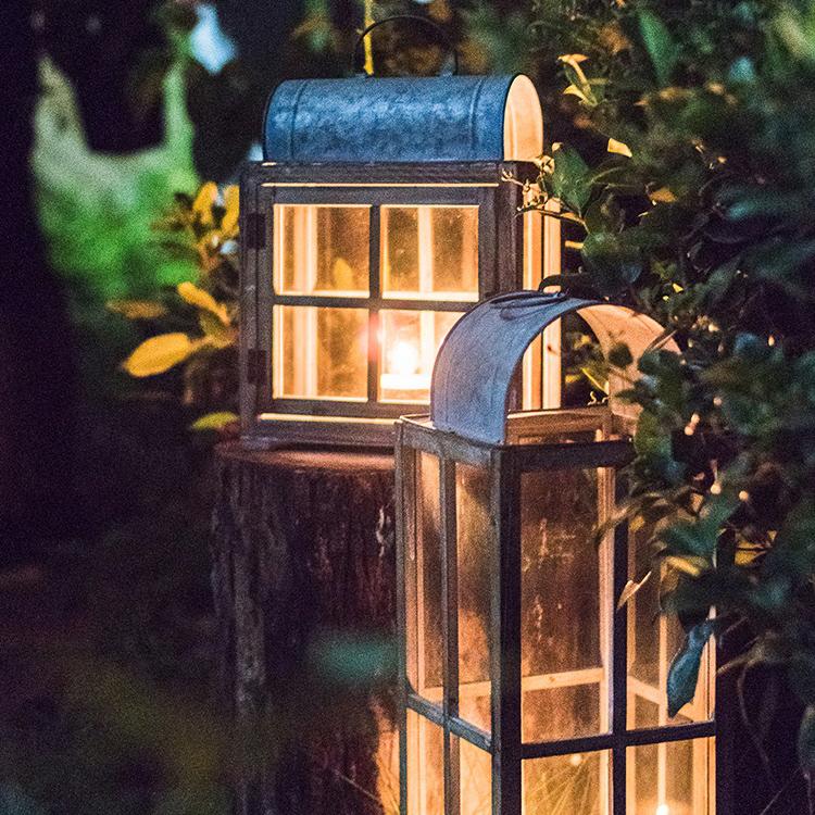 Decorative Table Lantern Wooden Glass Lantern