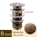 Decorative tree motif gold brass pop up drain bathroom sink by Decorbites