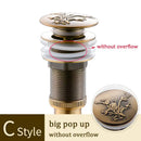 Decorative tree motif gold brass pop up drain bathroom sink by Decorbites