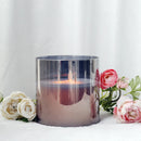 6" High 3-Wick Glass Flameless Candles( small Gray) by JHY DESIGN
