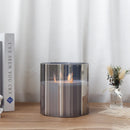 6" High 3-Wick Glass Flameless Candles( small Gray) by JHY DESIGN