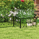 Decorative Garden Fence with 8 Panels Animal Barrier-Black by DirectDeals
