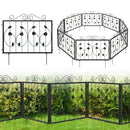 Decorative Garden Fence with 8 Panels Animal Barrier-Black by DirectDeals