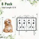 Decorative Garden Fence with 8 Panels Animal Barrier-Black by DirectDeals