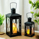 Set of 2 Decorative Candle Lantern Metal Candle Holder Hanging Lantern