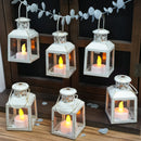 6 Pcs Small Metal Candle Lanterns Vintage Hanging House Tealight Lantern