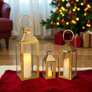 19.5"H Elegant Gold Stainless Steel Lantern