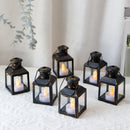 6 Pcs Small Metal Candle Lanterns Vintage Hanging House Tealight Lantern