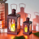 Set of 2 Decorative Candle Lantern Metal Candle Holder Hanging Lantern