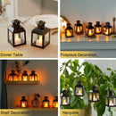 6 Pcs Small Metal Candle Lanterns Vintage Hanging House Tealight Lantern