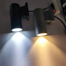 Modern black cylindrical 10w light wall outdoor porch spotlight by Decorbites