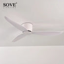 GobekUsa 17cm White DC Ceiling Fan with Remote Control - Simple and Ultra Thin