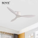 GobekUsa 17cm White DC Ceiling Fan with Remote Control - Simple and Ultra Thin